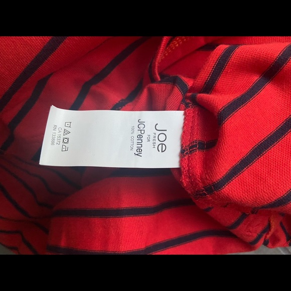 NWOT Joe Fresh cute cotton boatneck stripe t-shirt in red/navy, Parisian style - Picture 6 of 6